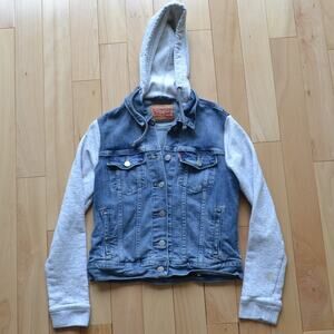 Levis Jean Jacket Hybrid Sweater Sleeves Size Small
